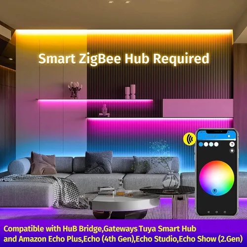 Miniatura 3 de GIDEALED Paquete de 2 controladores LED inteligentes ZigBee 3.0 de 2 salidas para tiras RGB de 4 pines regulables compatibles con Hub Bridge, Amazon