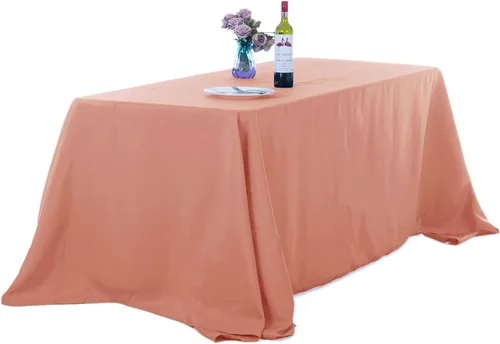 Miniatura 38 de Ascoza Paquete de 2 manteles rectangulares blancos de 60 x 84 pulgadas, tela de poliéster de 4 pies, para bodas, banquetes, restaurantes y fiestas