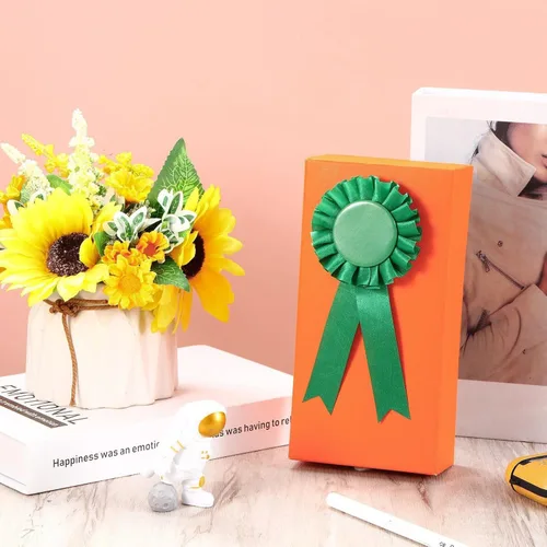 Miniatura 4 de 12 Piezas de Cinta de Premio en Blanco Medalla de Roseta 1er Lugar Ganador Victoria Reconocimiento Participación para Competencia Evento Deportivo