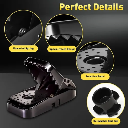 Miniatura 8 de VRXVR - Paquete de 12 trampas para ratones, uso en interiores y exteriores, trampas para ratones pequeñas para el hogar, trampas para ratones