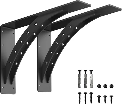 Miniatura 14 de Soportes de estante resistentes de 7 x 6 pulgadas, carga máxima de 900 libras, soportes de metal de aleación de alta calidad (juego de 2) soportes