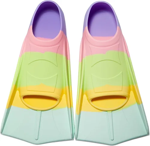 Miniatura 21 de Aletas de natación para niños, aletas cortas para niños y jóvenes, aletas de natación para entrenamiento de natación para niños, niñas, niños Azul