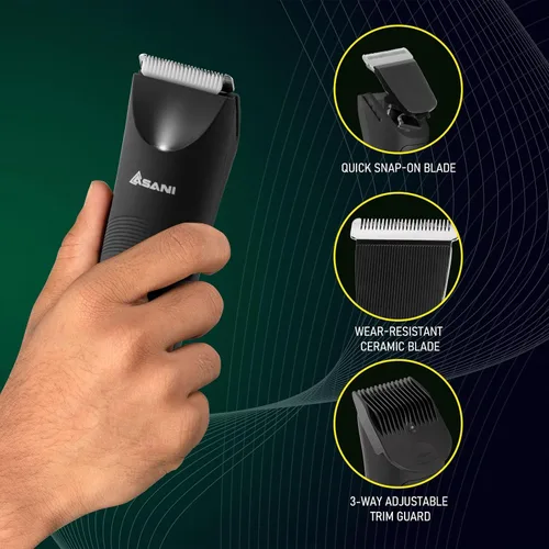 Miniatura 5 de Manscape - Recortadora de pelo corporal e ingle para hombres, afeitadora recargable USB-C con hoja de cerámica, luz LED, IPX7 impermeable