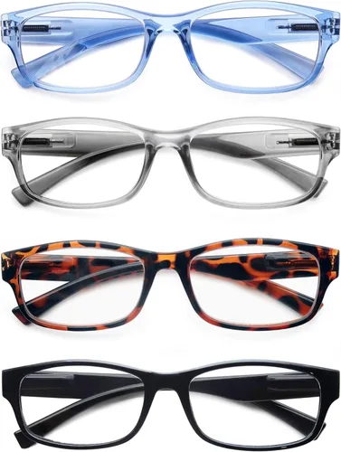 HEEYYOK Readers For Wome Reading Glasses Womem For Small Face Square Cheaters Reading Glasses Womens Lightweight 4-Pack Paquete de 4 -