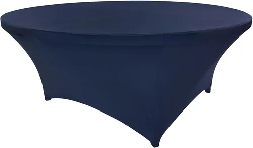 Miniatura 76 de Mantel de cóctel de elastano redondo de 24 pulgadas x 30 pulgadas de alto, color negro