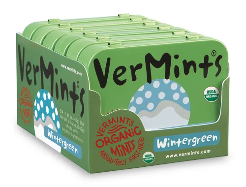 Miniatura 2 de VerMints Organic Breath Mints sabor a gaulta, todo natural, sin OMG, sin nueces, sin gluten, vegano, KSA Kosher, paquete de 6, latas de 1.41 onzas