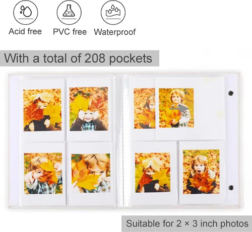 Miniatura 2 de Polaroid - Álbum de fotos, pequeño libro de imágenes con capacidad para 280 fotos, libro de recuerdos beige para imágenes de 2 x 3 pulgadas, álbum