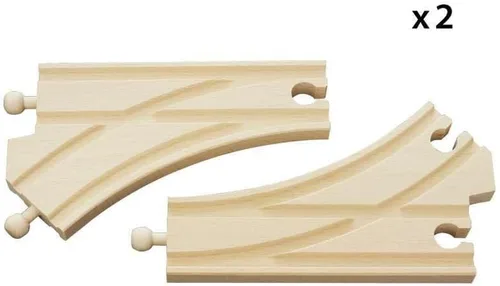 Miniatura 3 de BRIO World - 33346 Pistas de conmutación curvadas 2 piezas de tren de juguete accesorio para niños a partir de 3 años