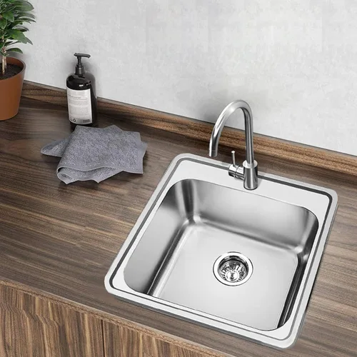Miniatura 5 de WellsSinkware CMT1515-6-1 - Fregadero de cocina rectangular de acero inoxidable calibre 22 con accesorios, gran caravana, oficina en casa