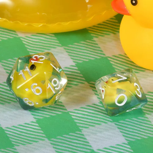 Miniatura 2 de Dados de pato poliédricos y RPG dados DND con pato dentro poliédrico rollo juego juego D20 dados 7 piezas