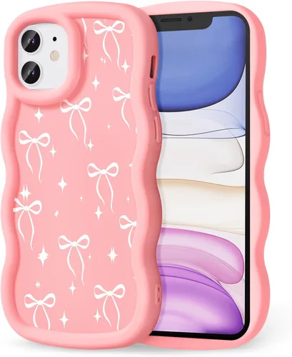 Miniatura 272 de Compatible con iPhone SE/8/7 Funda para Mujeres y Niñas, Marco Ondulado Rizado con Patrón Lindo, Estética Delgada Suave Silicona TPU Parachoques