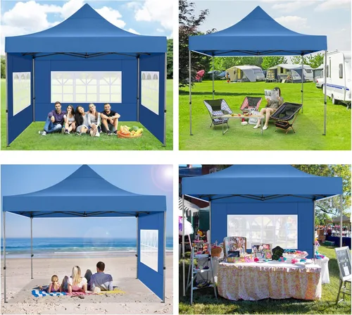 Miniatura 7 de COBIZI Carpa Toldo Emergente de 10x10 pies, Toldo de 10x10 con 4 Paredes Laterales Impermeable de Servicio Pesado Carpa Comercial para Fiestas