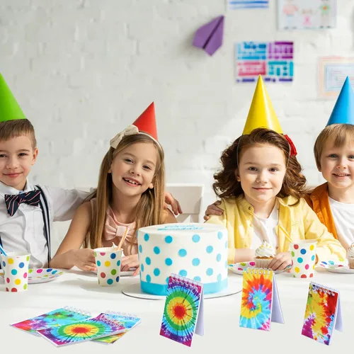 Miniatura 7 de Nezyo 24 cuadernos pequeños de teñido anudado, cuadernos de bolsillo pequeños en espiral, juego de divertidos cuadernos pequeños en blanco