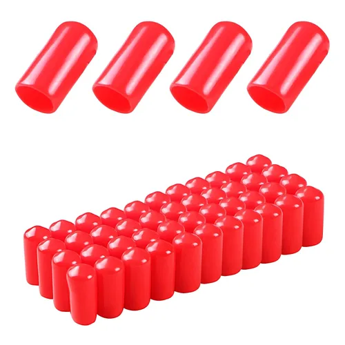 Miniatura 40 de Cubierta de tapa de extremo redondo de goma 0.08 pulgadas (0.079 in), protectores de rosca de tornillo de PVC flexible de tubería de tubería