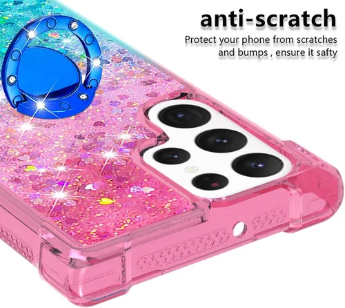 Miniatura 4 de Funda para Samsung Galaxy S22 Ultra, Gradient Quicksand Series Glitter Bling Flowing Liquid Flotante TPU Bumper Cushion Reforzado Corners Women