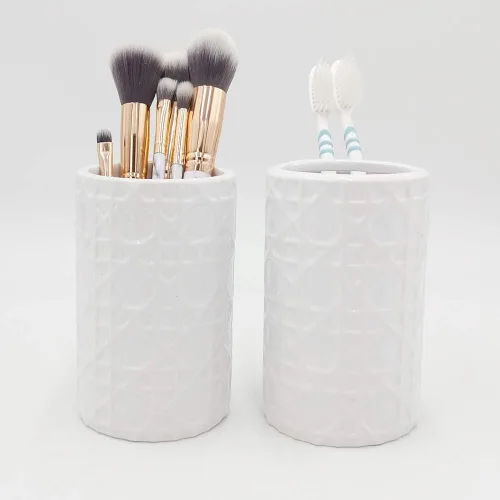 Miniatura 3 de CAA'S - Juego de accesorios de baño de cerámica de 4 piezas para decoración de baño, incluye dispensador de loción, soporte para cepillos