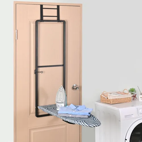 Miniatura 5 de KINGBOARD Tabla de planchar para colgar sobre la puerta, tabla de planchar colgante con soporte para plancha, 36" x 12" tabla de planchar compacta