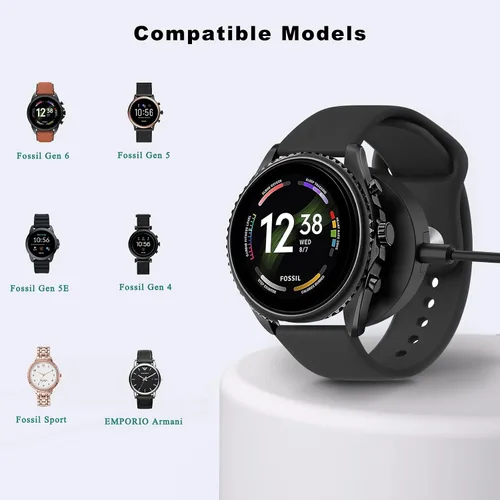 Miniatura 2 de Meliya Cable de carga para Fossil Gen 6/5/5e/4, cable de carga USB de 3.3 pies para reloj inteligente Fossil