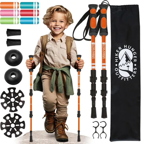 Miniatura 9 de Kids Hiking Poles by USA Brand - Lightweight Collapsible Kids Walking Stick w/Quick Adjustable Flip Locks
