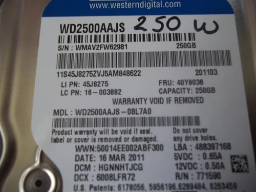 Miniatura 2 de Western Digital WD2500AAJS 250 GB Caviar Blue Disco Duro