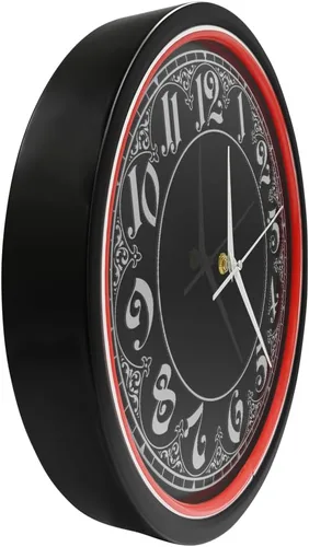 Miniatura 8 de The Geeky Days Reloj de pared con diseño retro con números arábigos LED azules con iluminación de neón para dormitorio, sala de estar, decoración