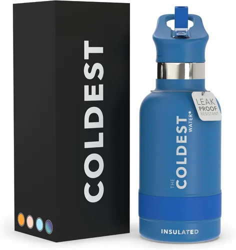 Miniatura 84 de Coldest - Botella para agua con tapa que incluye pajilla, térmica y metálica (acero inoxidable), para hombres y mujeres, color morado