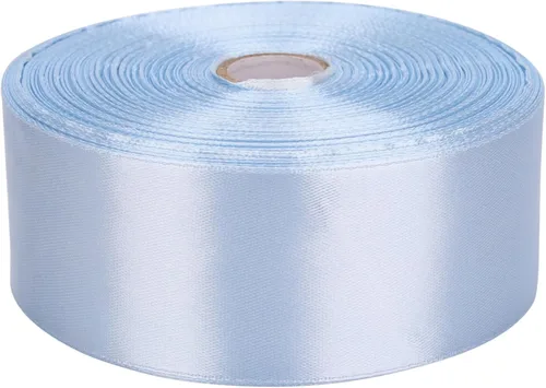 Cinta de satén azul cielo de 1-1/2 pulgadas, rollo de 50 yardas de cinta de tela sólida para invitaciones de boda, ramos de novia, costura,