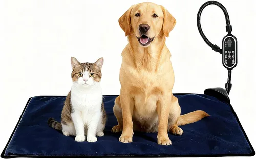 Miniatura 9 de Almohadilla térmica para mascotas para gatos y perros, almohadilla térmica eléctrica segura para gatos con cable resistente a las masticaciones