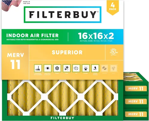 Miniatura 74 de Filterbuy Filtro de aire 18 x 20 x 1 pulgadas MERV 11 Defensa Superior contra Mascotas y Alergias (paquete de 4), Filtros de Reemplazo