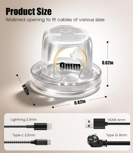 Miniatura 4 de Paquete de 8 organizadores de cables, clips giratorios en forma de Ω, organización de cables adhesivos fuertes con clavos, soporte para cables