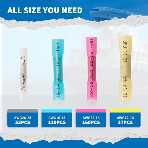 Miniatura 4 de 360 conectores termorretráctiles a tope, kit de conectores de cable, conectores de cable impermeables, kit de conectores eléctricos impermeables
