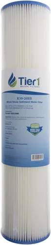 Miniatura 20 de Tier1 Filtro de agua de 30 micras de 20 x 4.5 pulgadas Filtro de agua de sedimentos para toda la casa Cartucho de poliéster plisado Reemplazo