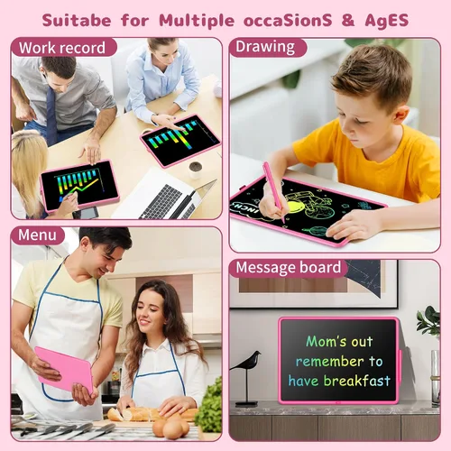 Miniatura 5 de Tableta de escritura LCD de 15 pulgadas para niños, tablero de dibujo colorido y juguetes educativos, regalos para niñas de 3 a 8 años, tablero