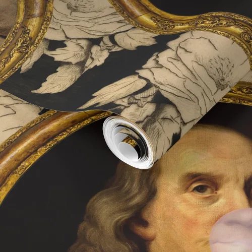 Miniatura 2 de Muestro de papel tapiz extraíble - Benjamin Franklin Retrato Histórico Botánico Goma Papel pintado personalizado pre-pegado por Spoonflower