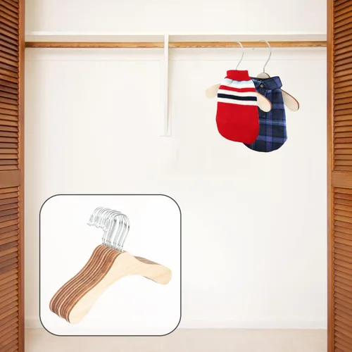 Miniatura 6 de Perchas de madera para perros, 10 perchas profesionales para mascotas para ropa de perros y gatos