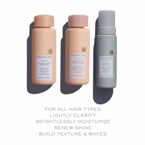 Miniatura 5 de Kristin Ess Hair The One Signature Set – Champú sin sulfato ligeramente aclarante, acondicionador hidratante + textura de sal marina al aire seco