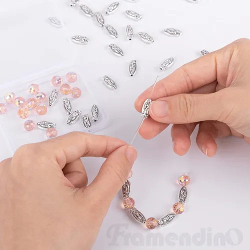 Miniatura 2 de Framendino, Paquete de 60 cuentas de Virgen María, Nuestra Señora de Guadalupe, abalorios espaciadores sueltos para hacer joyas Plateado