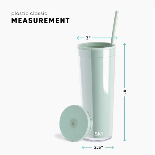 Miniatura 3 de Simple Modern - Vaso de plástico con tapa y pajita Tazas reutilizables libres de BPA para café helado, vaso de batido de doble pared Regalos