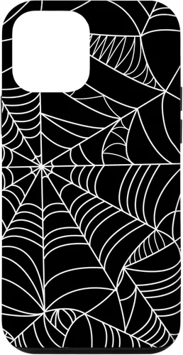 iPhone 12 Mini Spider Web Halloween patrón espeluznante en caso negro