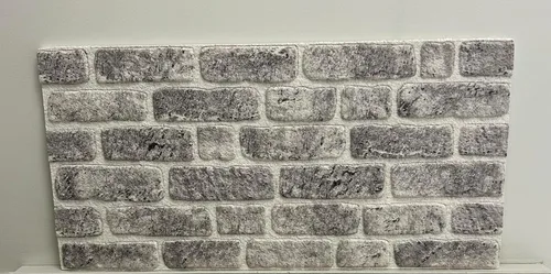 Miniatura 2 de Dundee Deco Paneles de Pared 3D de Ladrillo Falso - Revestimiento con Aspecto de Piedra Blanca y Gris, Paneles de Pared, Poliestireno, Muestra