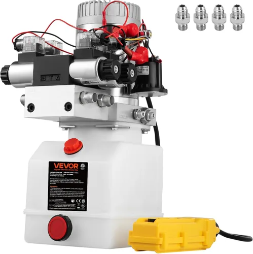 VEVOR Bomba Hidráulica de Doble Efecto, Unidad de Potencia Hidráulica de 4 Vías, Paquete de Potencia Hidráulica de Doble Solenoide, Bomba de