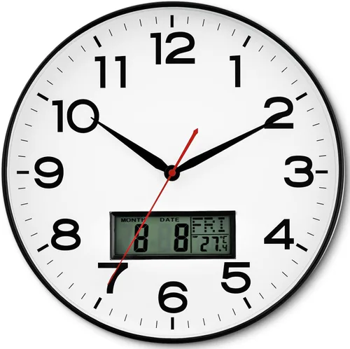 Miniatura 31 de AKCISOT Reloj de Pared Atómico de 10 Pulgadas Relojes Analógicos para Cocina Interior - Reloj Silencioso Operado con Batería para Dormitorio Oficina