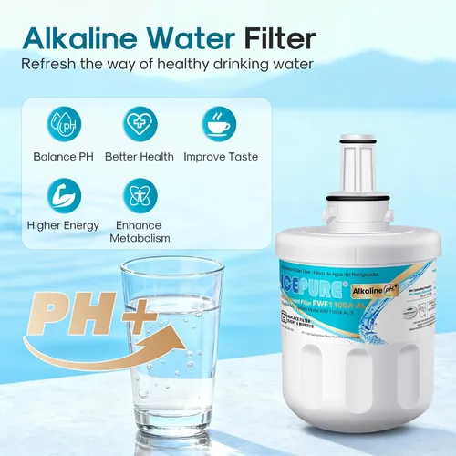 Miniatura 4 de ICEPURE Filtro de agua alcalino DA29-00003G de repuesto para refrigerador Samsung DA29-00003A, DA29-00003B, Aqua-Pure Plus, HAFCU1, FMS-1 WSS-1