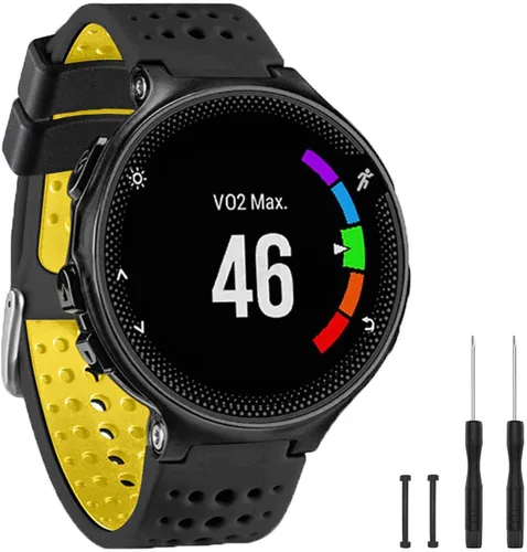 Miniatura 11 de GVangel - Correa compatible con reloj inteligente Garmin Forerunner 235, correa de silicona suave de repuesto para 220/230/235/620/630/735XT/235