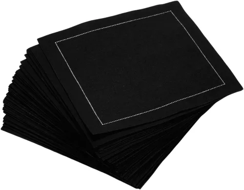 Miniatura 18 de Servilletas de cóctel de algodón blanco, 100% algodón, paquete de 50 unidades, 4.5 x 4.5 pulgadas, calidad de hotel, suaves y absorbentes, ideales