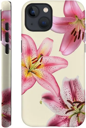 Miniatura 39 de DAIZAG Funda compatible con iPhone 13, funda duradera de protección contra golpes para niñas y mujeres, tema de retazos azul océano Tema