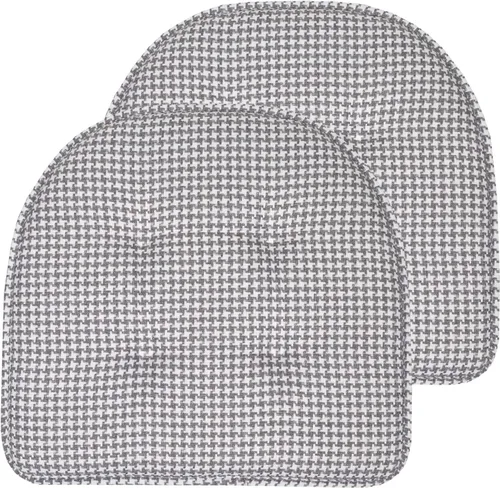 Miniatura 62 de Sweet Home Collection - Cojín de espuma viscoelástica para silla con capitoné, antideslizante, parte trasera de goma, en forma de U, 17 x 16 Piel