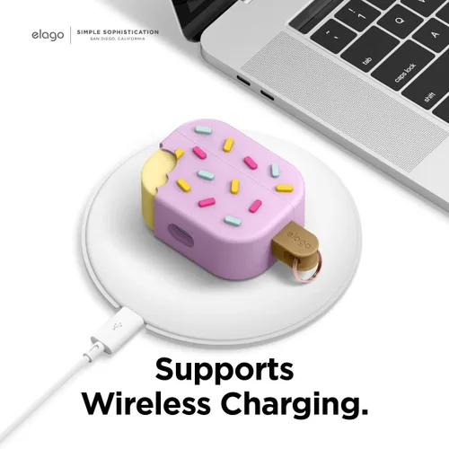 Miniatura 5 de elago - Funda con llavero para audífonos AirPods Pro de Apple en forma de helado. Azul (Arándano)