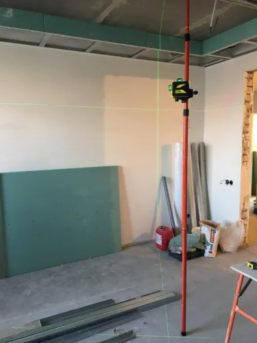 Miniatura 3 de Firecore Poste láser telescópico de 13 pies/4m con montaje láser de 1/4 pulgadas por 20 pulgadas, poste de montaje de nivel láser ajustable