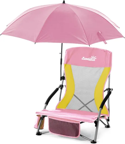 Miniatura 24 de Lamberia Silla de playa plegable para adultos, paquete de 2, sillas de playa bajas portátiles con capacidad de 300 libras, silla de camping ligera